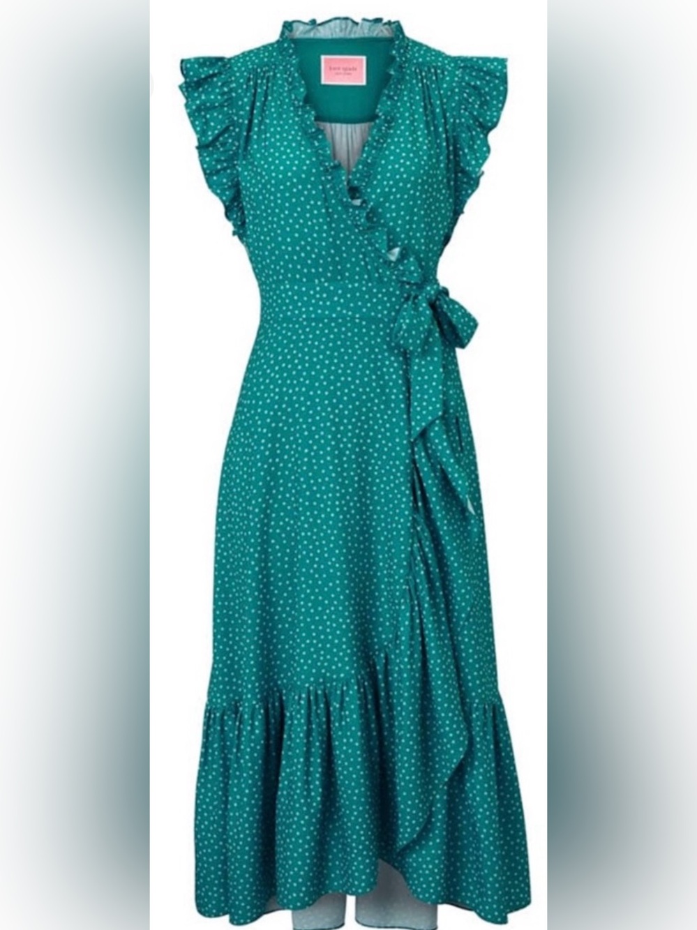 NWOT Kate Spade Poolside Ruffle Dot Wrap Dress Sz 2 - Picture 11 of 11